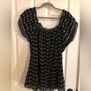 Dress Barn 3x black and white blouse